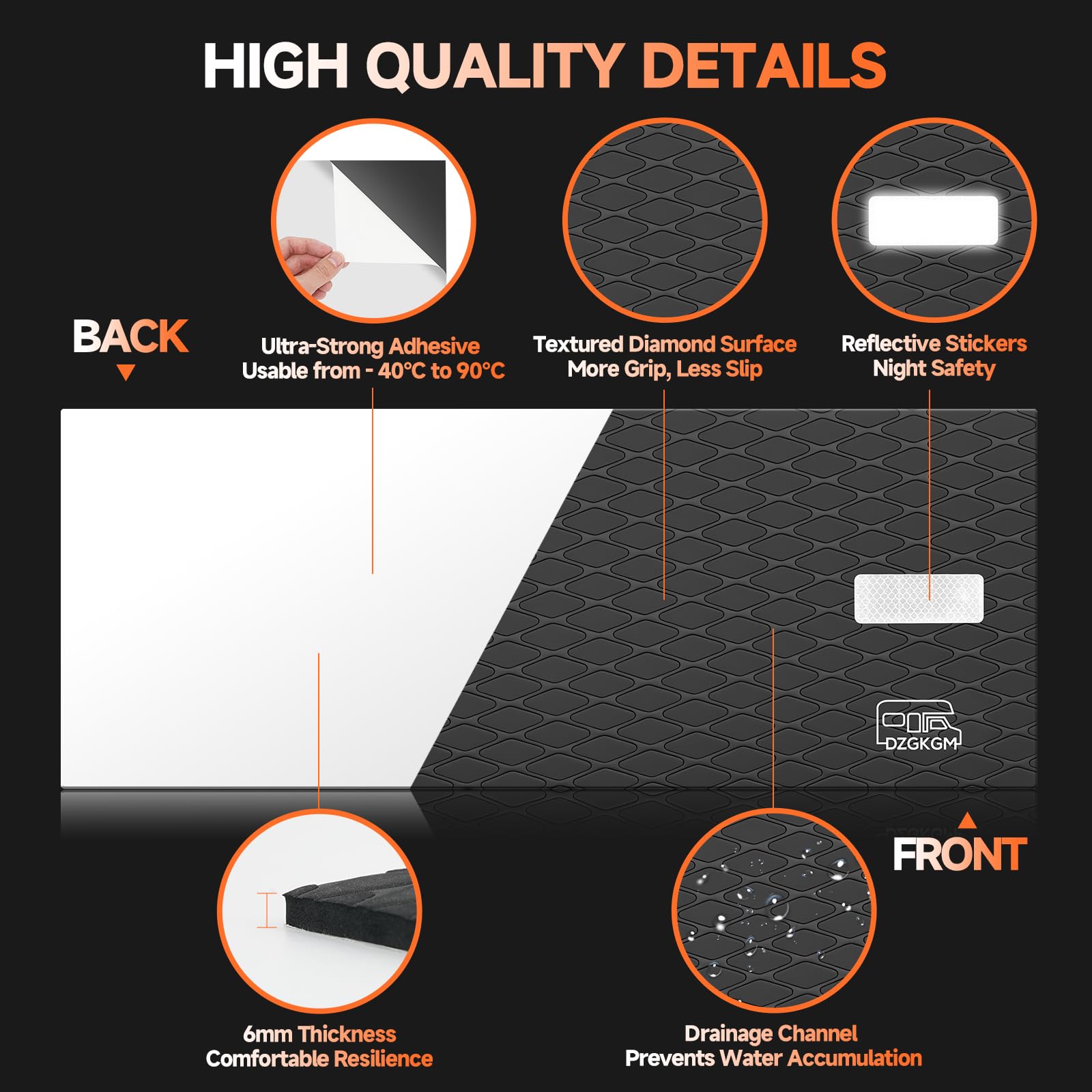 EVA RV Step Covers — 19 × 7.5 in · 4 pack — detail 2