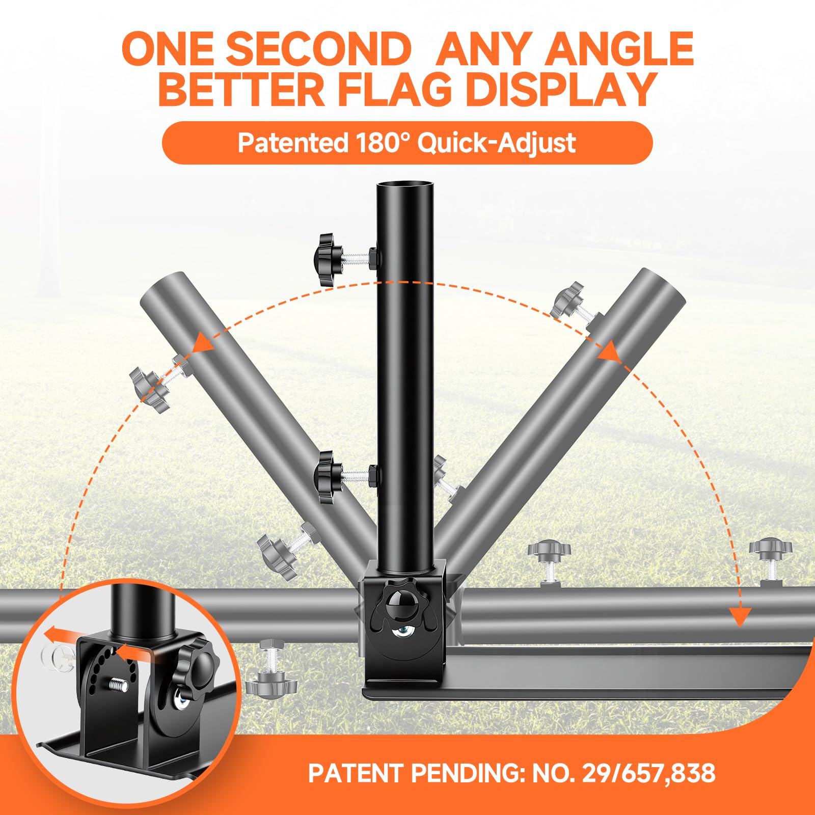 Tailgate Flag Pole & Tire-Base Kit — 10 ft pole · flag included — detail 2